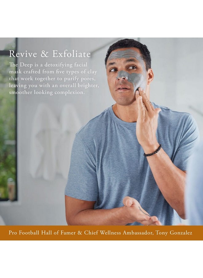 Caldera + Lab Caldera + Lab The Deep | Men's Organic Hydrating Clay Face Mask for Dry, Sensitive, & Normal Skin - Vegan, Natural & Antioxidant Packed Exfoliating Skincare Facial Treatment  - Image 3
