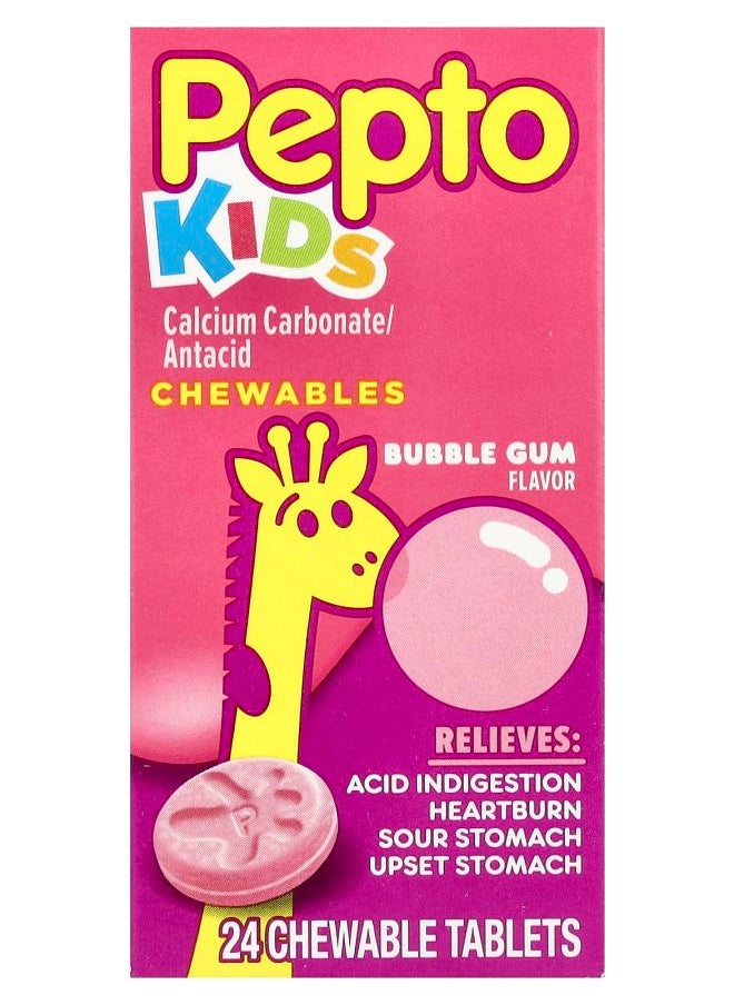 Pepto Bismol - Kids Pepto Chewables Bubble Gum  24 Chewable Tablets - Image 1