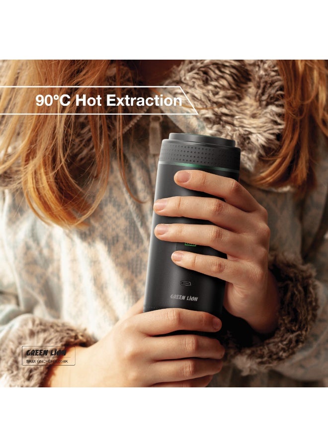 GREEN LION CAFFEX Coffee Maker 72W with Hot and Cold Extraction / 150mL Cup Capacity / 20 Bar Pump Pressure / 80mL Water Tank / 70 Sec Extraction / 4-5 Min Heating Time / Type-C Charging / LED Display - Black - Image 3