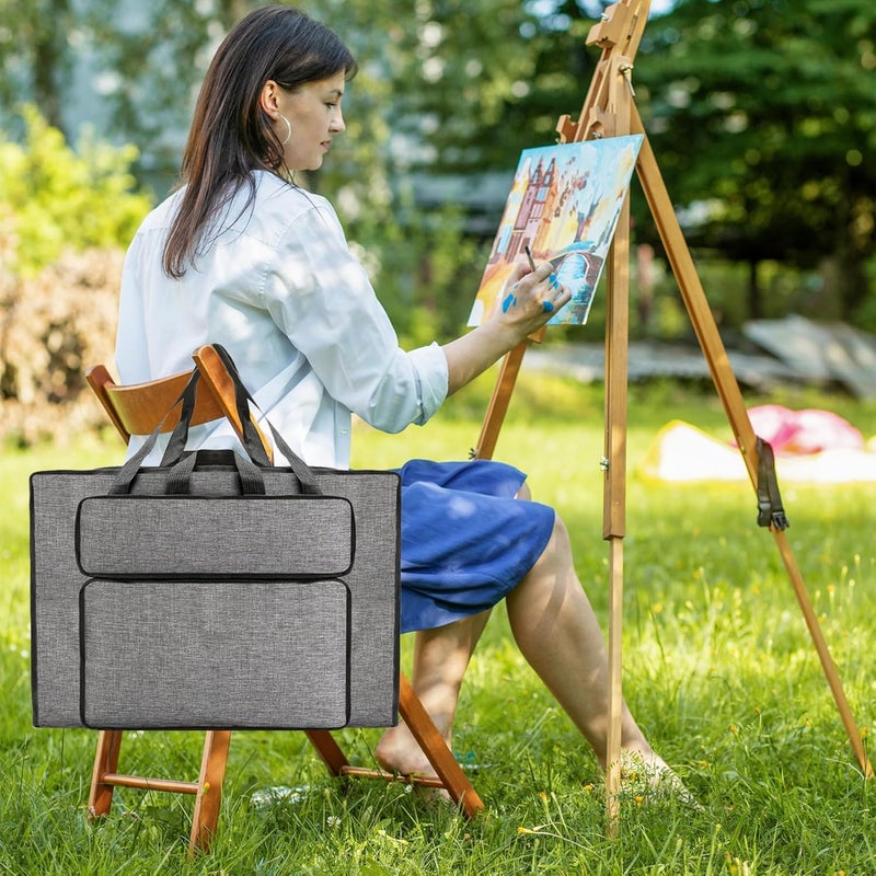 KASTWAVE Art Portfolio Case Bag, Portfolio Folder, 8K 14x20 Inch Waterproof Art Bag with Handles Large Capacity Portfolio Bag Organizer for Artworks, Art Portfolio Case - Image 4