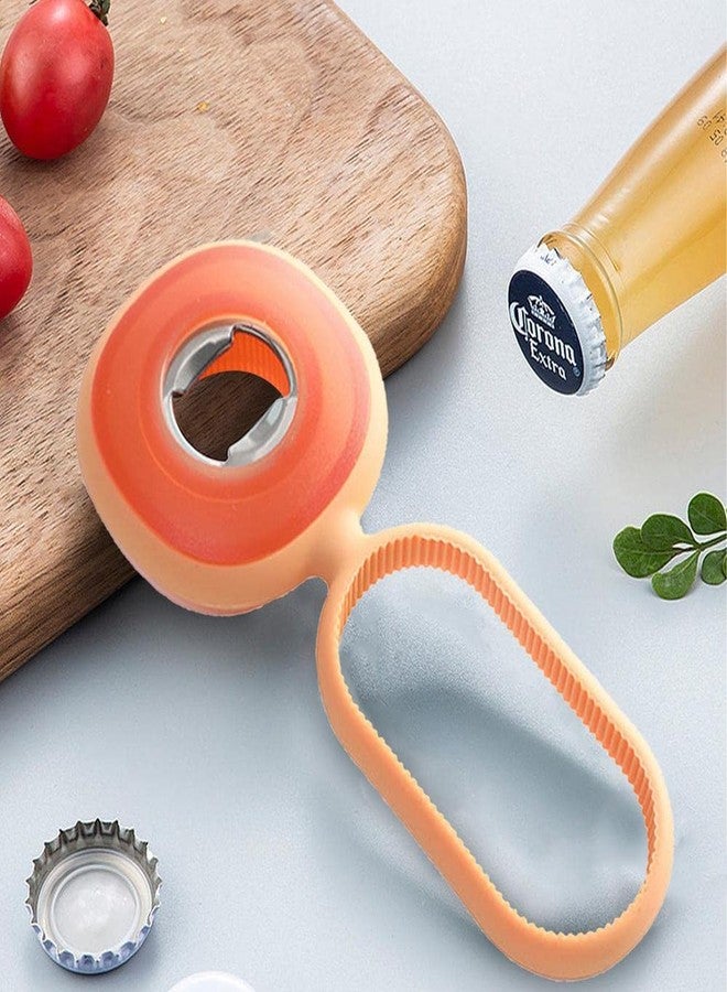 Ramkuwar Silicone Rubber Bottle Opener Gripper Multipurpose Non-Slip Cap & Can Lid Opener Kitchen Tool for Easy Bottle Opening (Orange) - Image 4