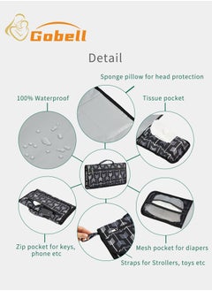Gobell 3-layer Portable Diaper Changing Mat Hot-Sell  White Arrow Design Waterproof Diaper Changing Pad  - Image 4