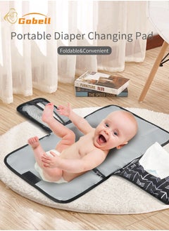 Gobell 3-layer Portable Diaper Changing Mat Hot-Sell  White Arrow Design Waterproof Diaper Changing Pad  - Image 2