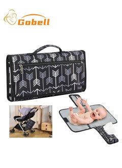 Gobell 3-layer Portable Diaper Changing Mat Hot-Sell  White Arrow Design Waterproof Diaper Changing Pad  - Image 1