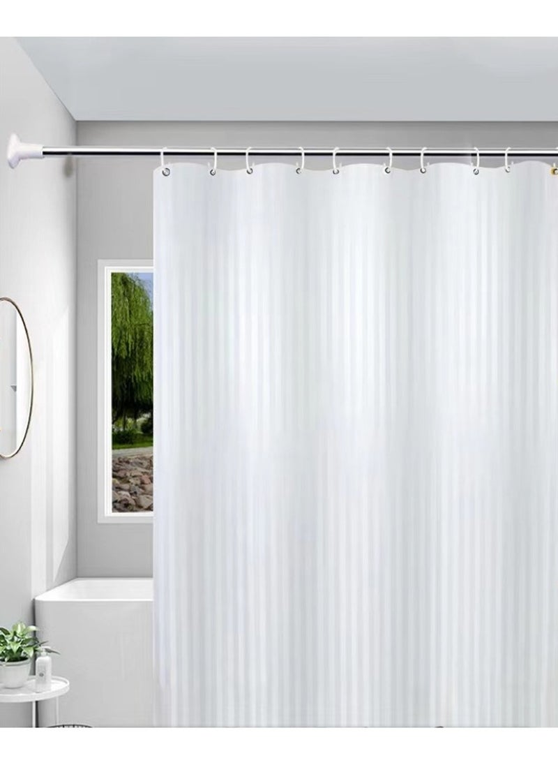 Kutis 1-Piece Modern Simple Waterproof Polyester Shower Curtain White 200x180 Centimeter  - Image 2