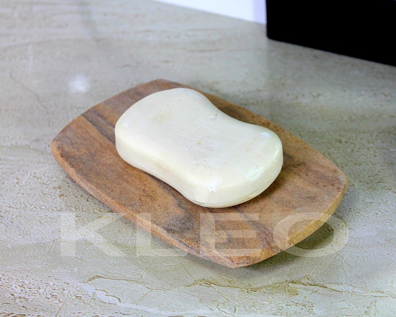 KLEO Natural Stone Soap Dish Made of Natural Water Absorbent Rainbow Stone - Unique soap Dish. - Image 2