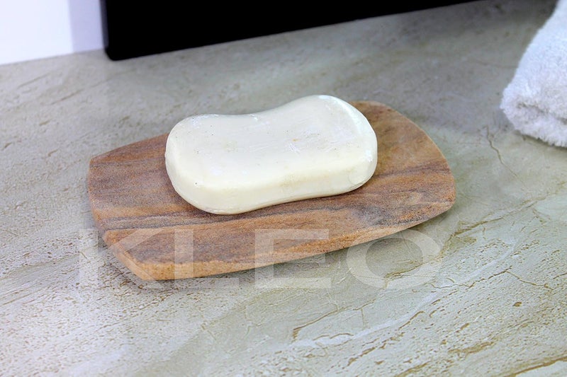 KLEO Natural Stone Soap Dish Made of Natural Water Absorbent Rainbow Stone - Unique soap Dish. - Image 3
