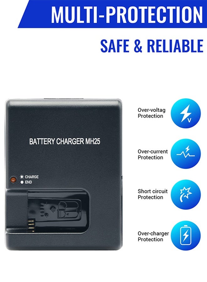 AZorb MH-25 Cameras Battery Charger for Nikon EN-EL15 EN-EL15a EN-EL15b D500 D600 D610 D750 D780 D800 D800E D810 D810A D850 D7000 D7100 D7200 D7500 Coolpix Z5 Z6 Z6 II Z6 III Z7 Z7 II Z1 Z8 V1 1V1 SLR - Image 5