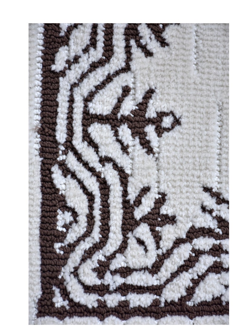 FLORA-Ivory Brown-150X230cm Anti skid Machine Tufted Thick Indian Rug - Image 2