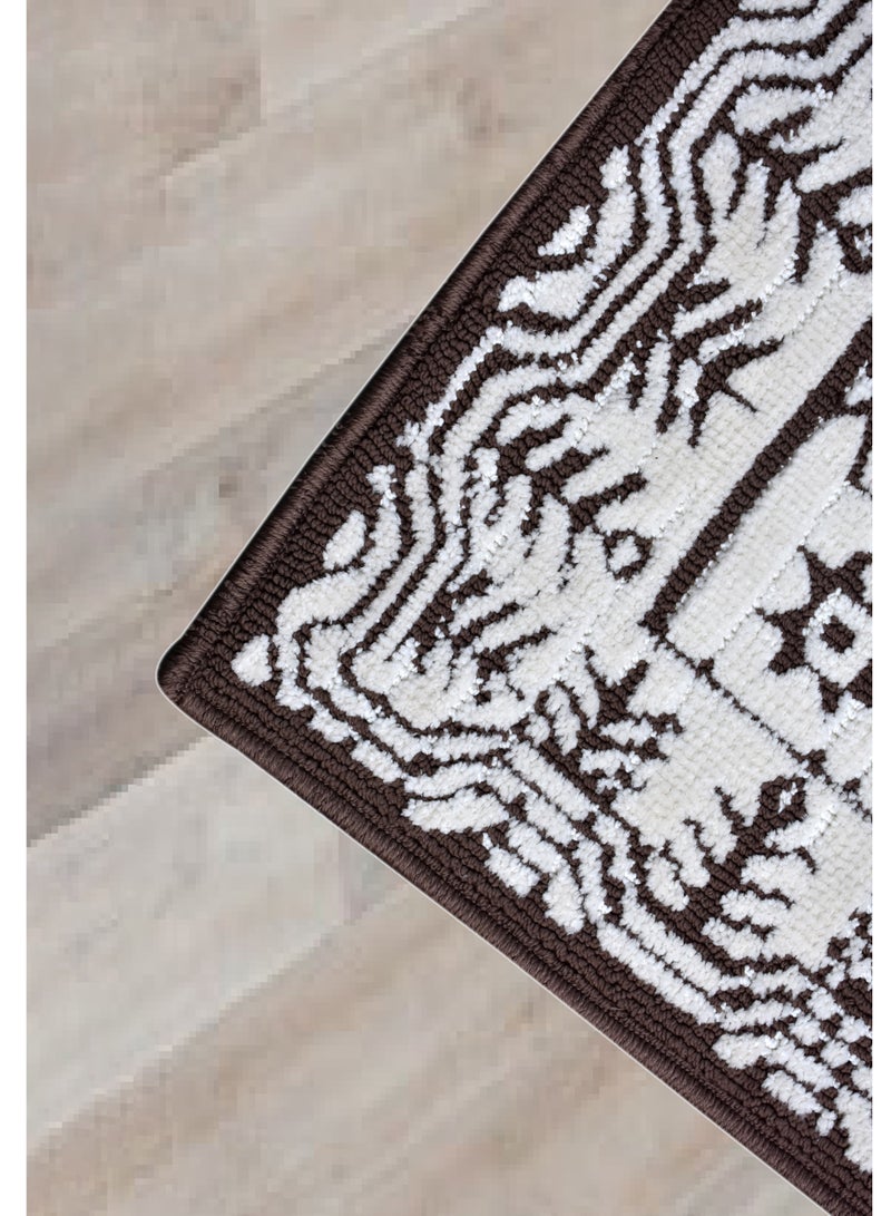 FLORA-Ivory Brown-150X230cm Anti skid Machine Tufted Thick Indian Rug - Image 4