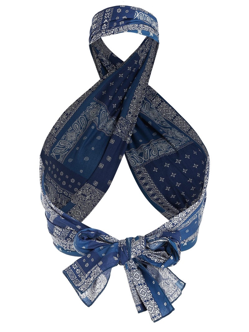 ZAFUL Women's Bohemian Bandana Top Criss Cross Sexy Tops Boho Halter Wrap Crop Top - Image 3