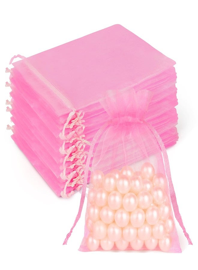 Crweety 50 Pcs, Organza Packaging Bags (Pink, 3 x 4 Inch) - Image 1
