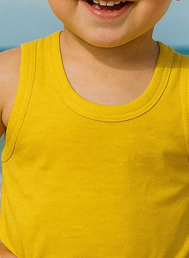 Cortica® Colorful Dark Solid Cotton Vest Baniyan Innerwear for Baby Boys, Girls, Kids & Infants | Sleeveless Undershirts Sando Ganji Tank Tops | Soft, Comfortable | Pack of 6 Multicolor - Image 5
