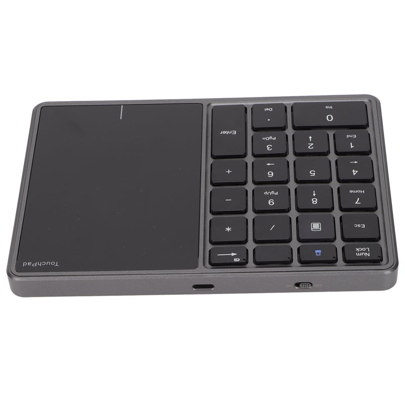 Wireless Numeric Keypad Touchpad Design 22 Keys 2.4G Dual Mode Connection Type C Interface Laptop KeypadGray - Image 4
