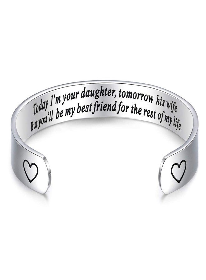 LParkin Mother of The Bride Gifts Bracelets Today I'm Your Daughter Tomorrow His Wife Mom Bracelet Wedding Day Gift - Image 1
