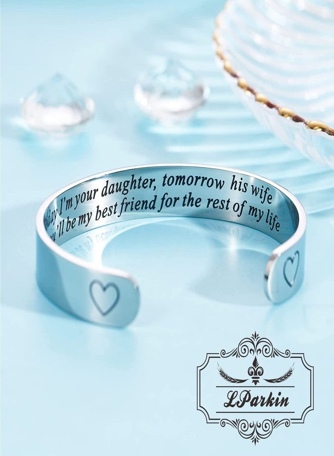 LParkin Mother of The Bride Gifts Bracelets Today I'm Your Daughter Tomorrow His Wife Mom Bracelet Wedding Day Gift - Image 3