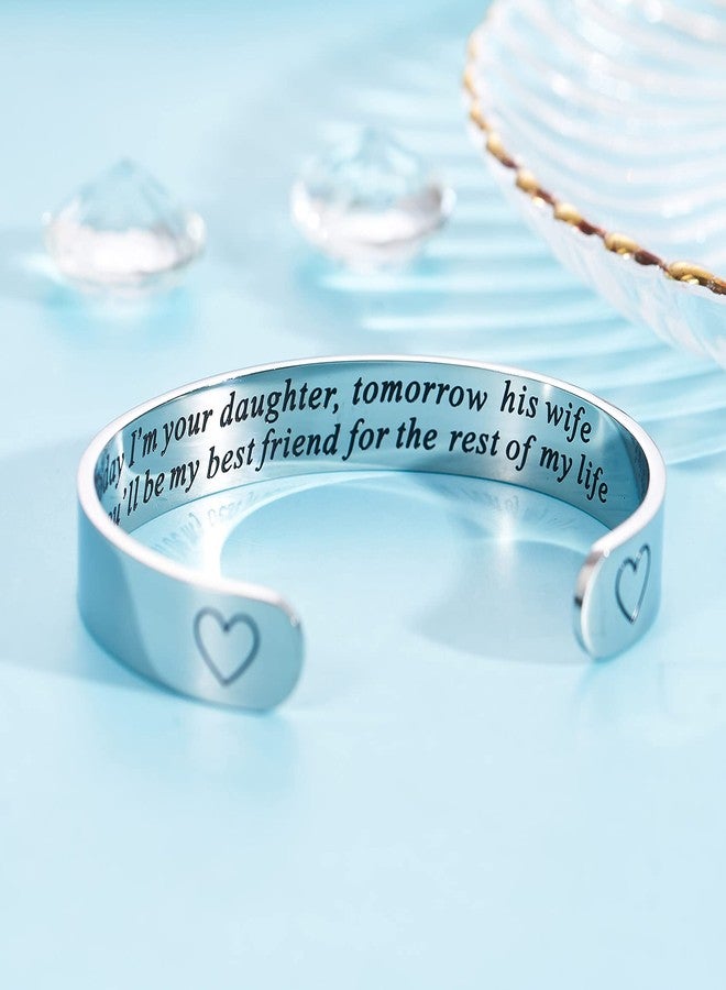 LParkin Mother of The Bride Gifts Bracelets Today I'm Your Daughter Tomorrow His Wife Mom Bracelet Wedding Day Gift - Image 4