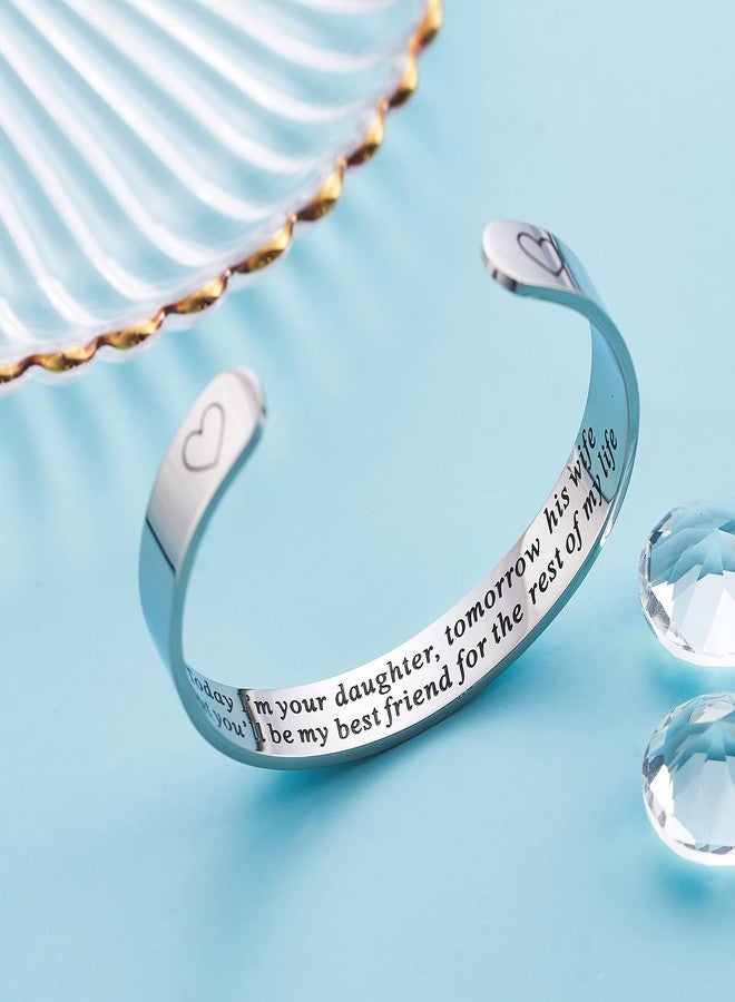 LParkin Mother of The Bride Gifts Bracelets Today I'm Your Daughter Tomorrow His Wife Mom Bracelet Wedding Day Gift - Image 5