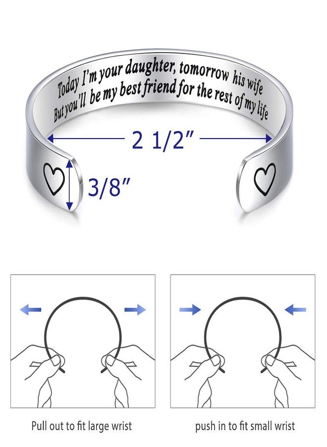 LParkin Mother of The Bride Gifts Bracelets Today I'm Your Daughter Tomorrow His Wife Mom Bracelet Wedding Day Gift - Image 2