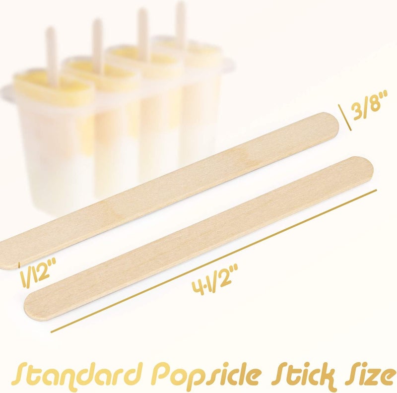 Magicfly 1000 قطعة من أعواد المصاصة، أعواد خشبية طبيعية من الدرجة الغذائية، 4-1/2 بوصة، أعواد آيس كريم رائعة بكميات كبيرة لمشاريع الحرف اليدوية، تزيين المنزل - Image 2