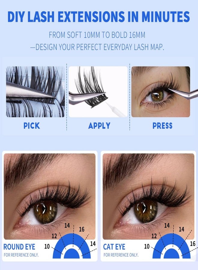 Kiromiro Wispy Lash Clusters Spikes Eyelash Extensions Fairy Lash Clusters 10-16mm Natural Eyelash Cluster 144Pcs DIY Individual Lash Extensions by Kiromiro - Image 5