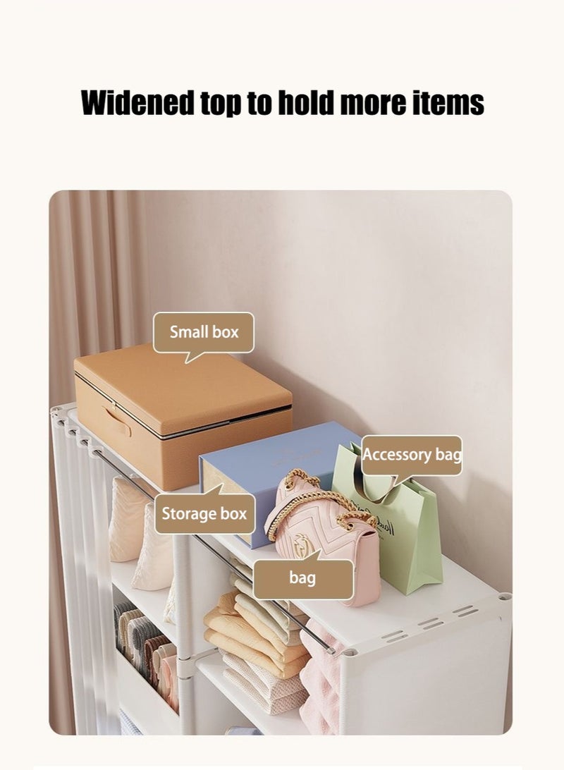 6-layer portable fabric wardrobe, large capacity wardrobe storage rack with curtain, suitable for bedroom and living room - Image 2