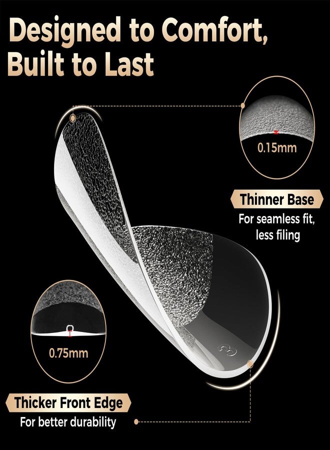 Luckyfairy 504 Pcs Short Oval Round False Nails Preformed Gel Nail Tips 15 Sizes Semi Matte Almond Acrylic No Filing Nail Extension at Home - Image 4