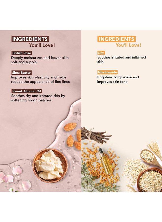 Botanic Hearth Botanic Hearth Oat Niacinamide and British Rose Almond Body Wash 245 ml each  - Image 2