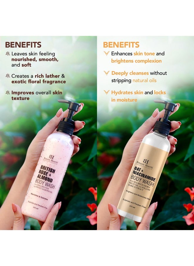 Botanic Hearth Botanic Hearth Oat Niacinamide and British Rose Almond Body Wash 245 ml each  - Image 3