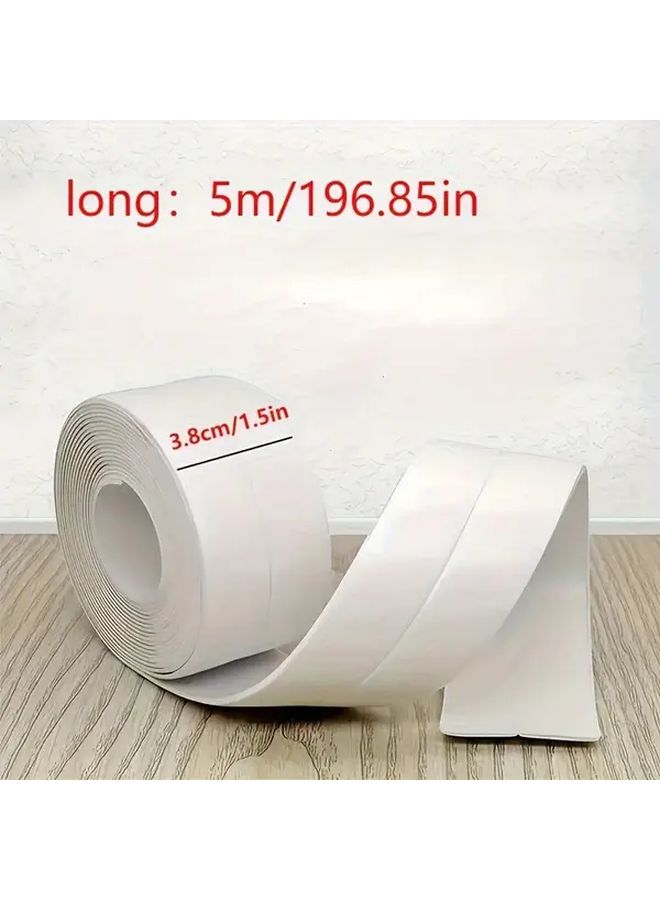 White 1 5 Inch x 196 85 Inch Self Adhesive Waterproof Seal Strip Tape 5m Heavy Duty for Bathroom Kitchen Sink Shower Bathtub - Image 5