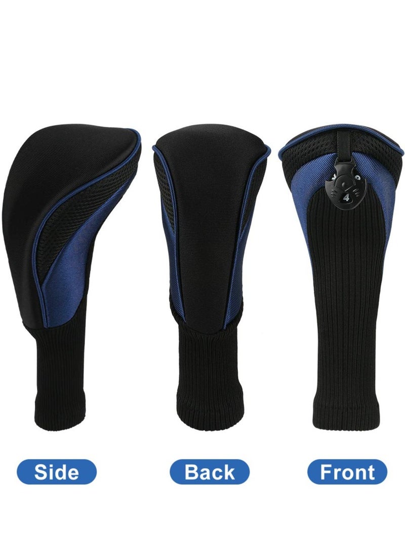 KASTWAVE 3pcs Thick Neoprene Hybrid Golf Club Protevtive Head Cover Headcovers with Interchangeable Number Tags Protective Covers  - Image 2