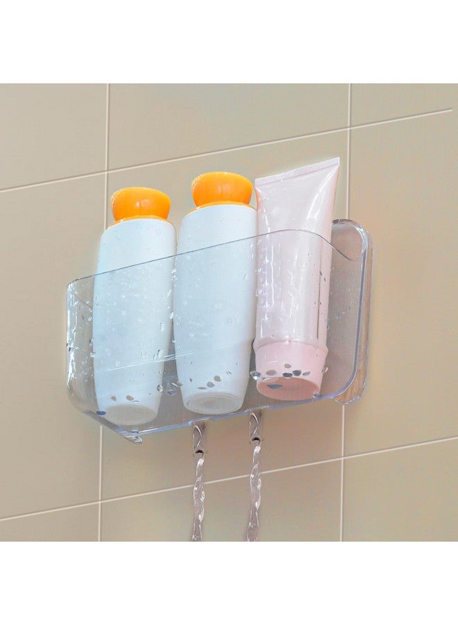 CGBE CGBE 2 Packs Cabinet Door Organizer, Acrylic Adhesive Shelf Wall Mounted Storage, Self Adhesive Shower Shelves Without Drilling, Automatic Draining Clear Shower Organizer for Bathroom - Image 4
