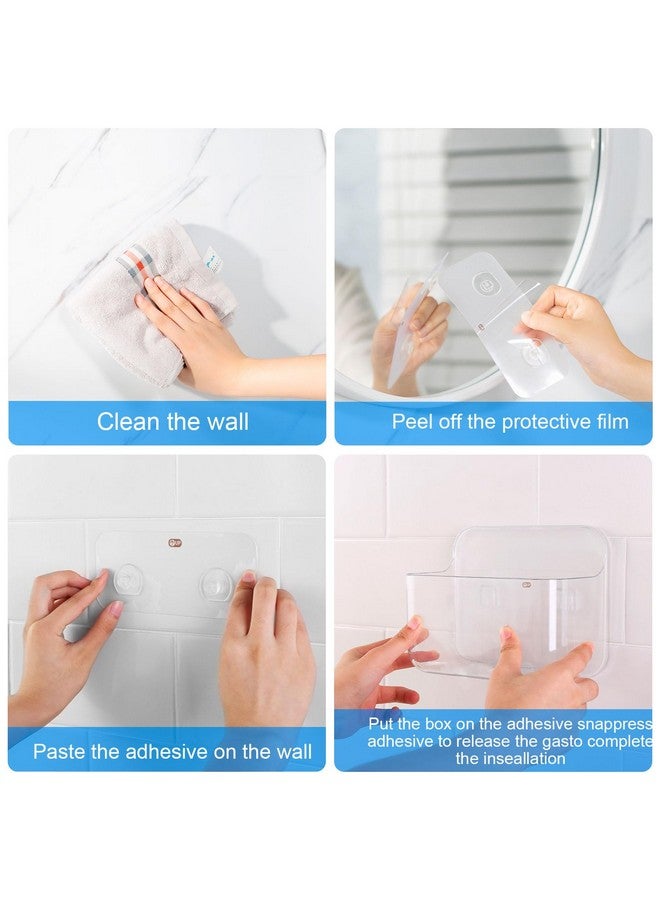 CGBE CGBE 2 Packs Cabinet Door Organizer, Acrylic Adhesive Shelf Wall Mounted Storage, Self Adhesive Shower Shelves Without Drilling, Automatic Draining Clear Shower Organizer for Bathroom - Image 5