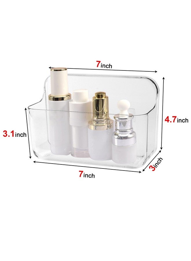 CGBE CGBE 2 Packs Cabinet Door Organizer, Acrylic Adhesive Shelf Wall Mounted Storage, Self Adhesive Shower Shelves Without Drilling, Automatic Draining Clear Shower Organizer for Bathroom - Image 3