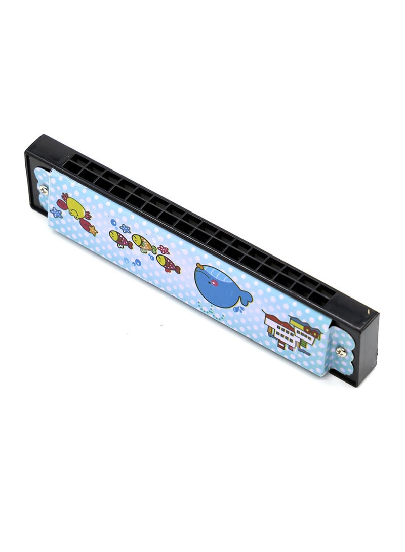 Generic Marine Tin Harmonica 16 Holes Children'S Harmonica Music Toys Kindergarten Music Teaching Aids Primary School Students Beginners Wind Instrument  - Image 1