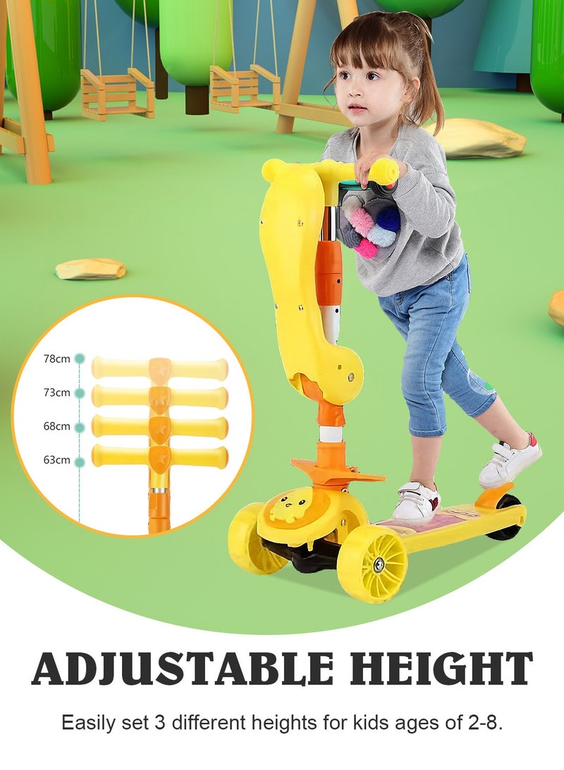 Sharpdo 3 in 1 Kids Kick Scooter, with Flashing Wheel and Adjustable Height, Foldable Scooter Outdoor Activities, for 2-12 Year Boys and Girls - Image 4