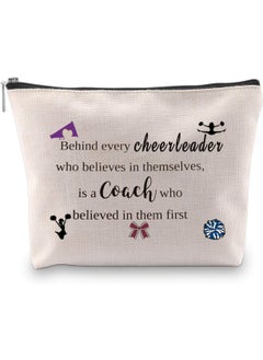 WCGXKO WCGXKO Cheer Coach Gift Cheer Mom Gift Cheerleading Zipper Pouch Cosmetics Bag Cheer Gift (Behind every cheerleader) 