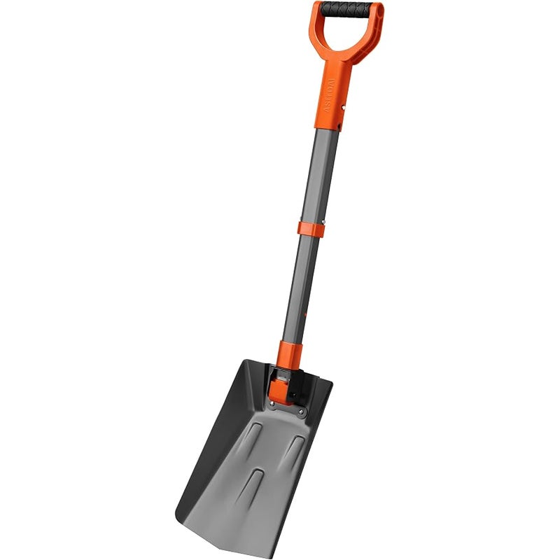 AstroAI Snow Shovel Extendable Shovel with Reinforced Aluminium Handle and Iron Hinge, Portable and Multifunctional Snow Shovel in Winter for Car, Snowmobile, Camping - Image 1
