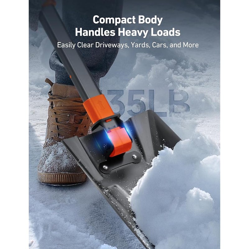 AstroAI Snow Shovel Extendable Shovel with Reinforced Aluminium Handle and Iron Hinge, Portable and Multifunctional Snow Shovel in Winter for Car, Snowmobile, Camping - Image 5