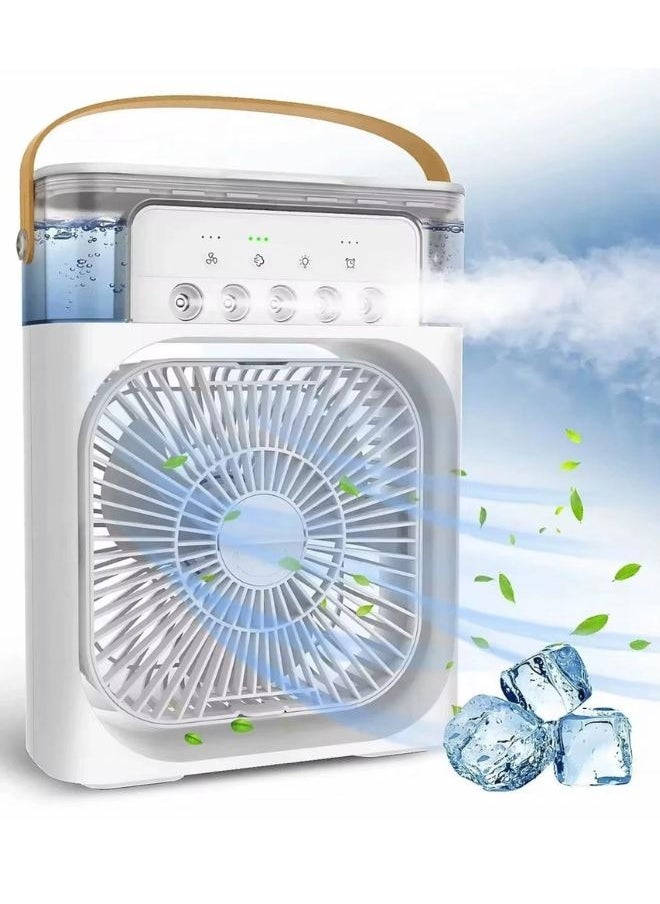 Generic Weidasi Water Mist Spray Fan, 600ML Water Capacity Misting Fan USB Desktop Humidification Cooling Fan Desk Fan with Mist Spray Portable Misting Fan Water Cooled Fan for Home Office Camping And more ((White))  - Image 1