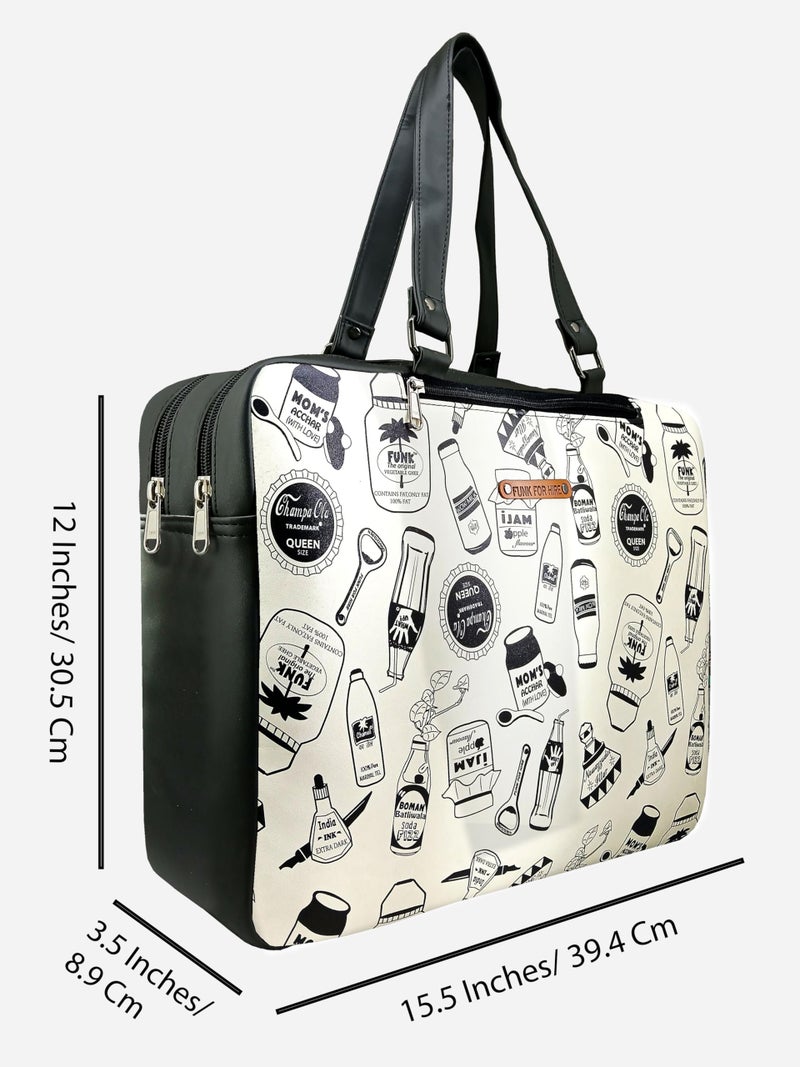 Funk For Hire Women’s 2 in 1 Faux Leather Printed Laptop Bag | Convertible Backpack & Handbag | Waterproof Lining | Cushioned Sleeve | Fits Up to 15.6” Laptops | Stylish & Versatile Design - Image 2