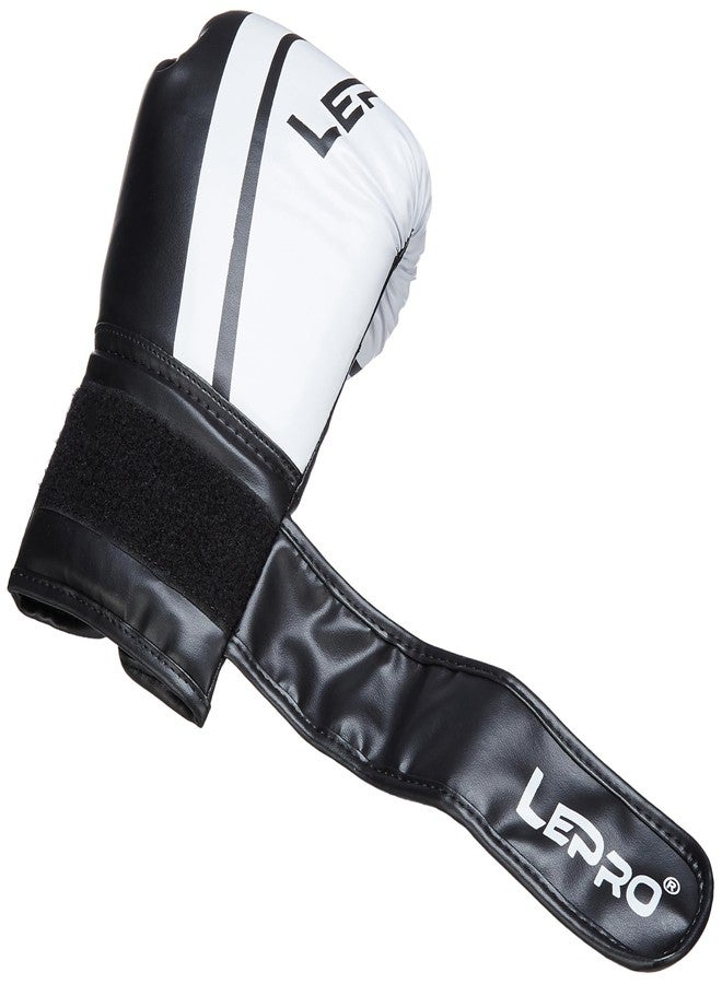 Lepro قفازات ملاكمة LEPRO، قفازات ملاكمة من الجلد الصناعي للرجال والنساء للتدريب والمباريات، مناسبة للكاراتيه والملاكمة التايلاندية والتايكوندو (12 أونصة، أسود) - Image 4