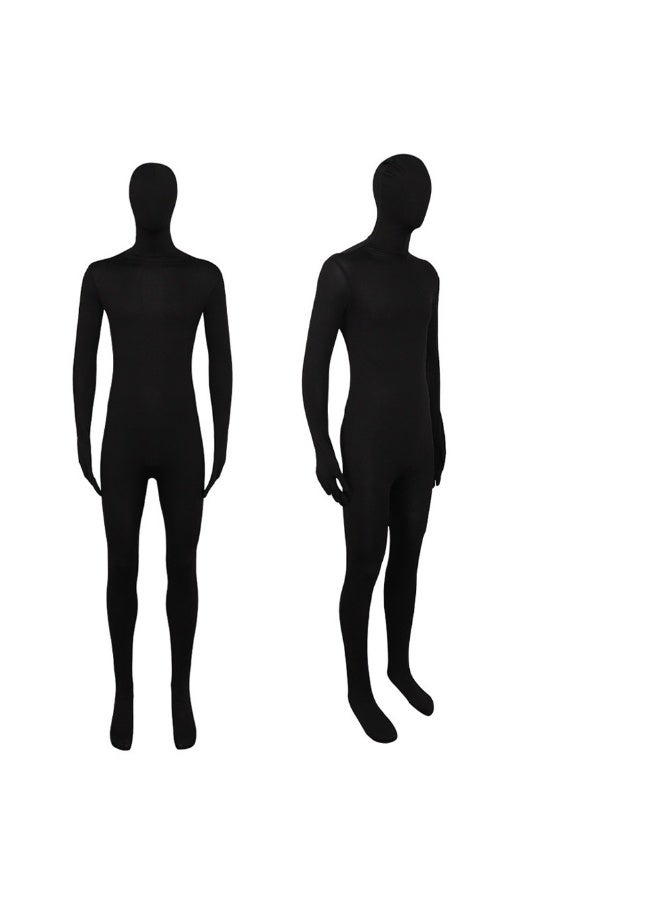 NIBEMINENT أزياء الهالوين، بنطلونات نينجا، أزياء مسرحية، شخصيات مرتدية الأسود، أزياء الأداء، عباءات الاختفاء - Image 1