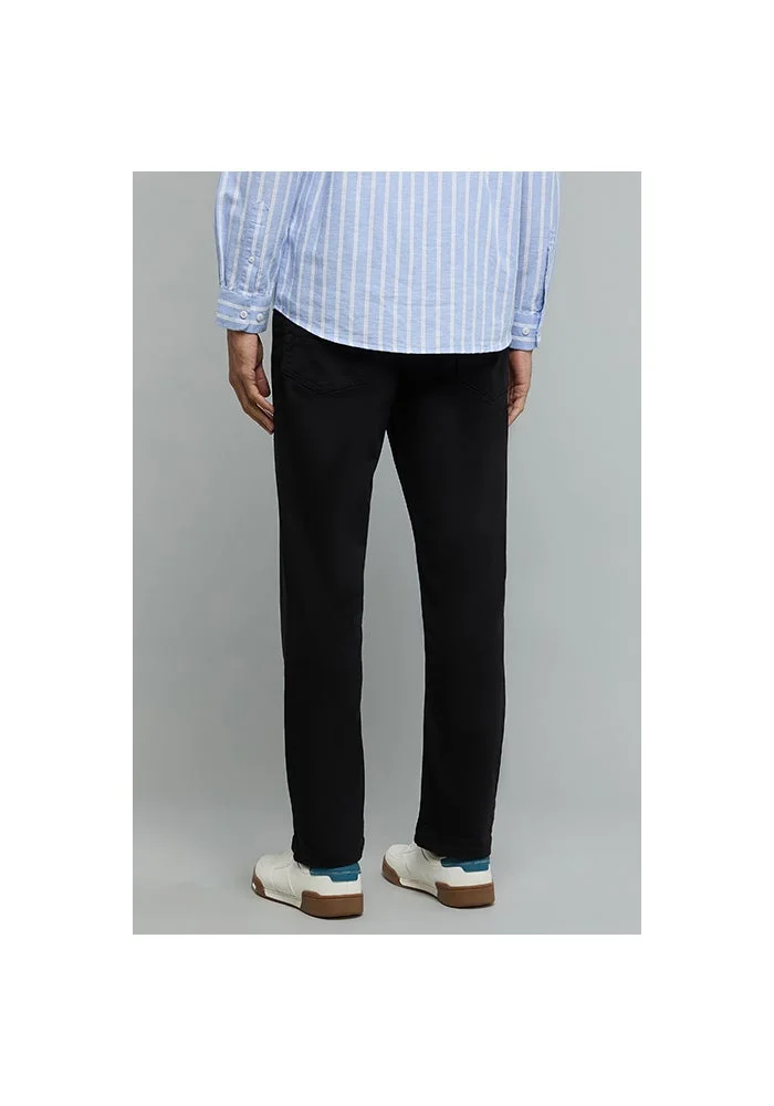 R&b  Solid Straight Fit Jeans with Button Closure for Men | Best Price UAE