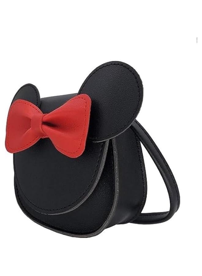 HOOKOR Little Girls Toddlers Mini Crossbody Shoulder Bag Coin Purse with Cute Mouse Ear Bowknot (Black)  - Image 2