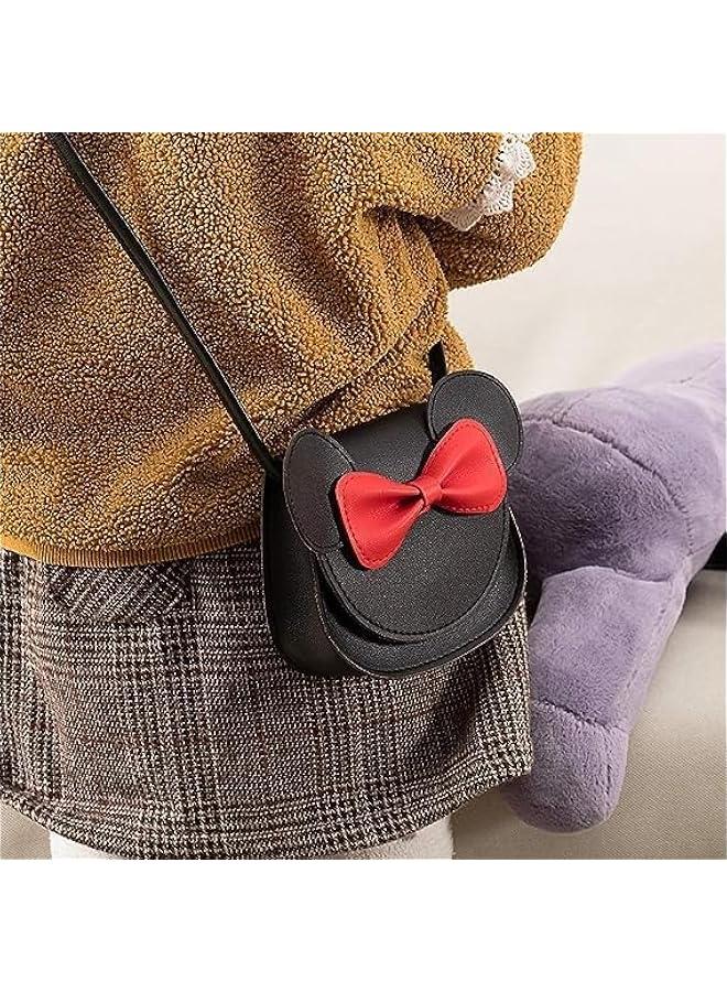 HOOKOR Little Girls Toddlers Mini Crossbody Shoulder Bag Coin Purse with Cute Mouse Ear Bowknot (Black)  - Image 3