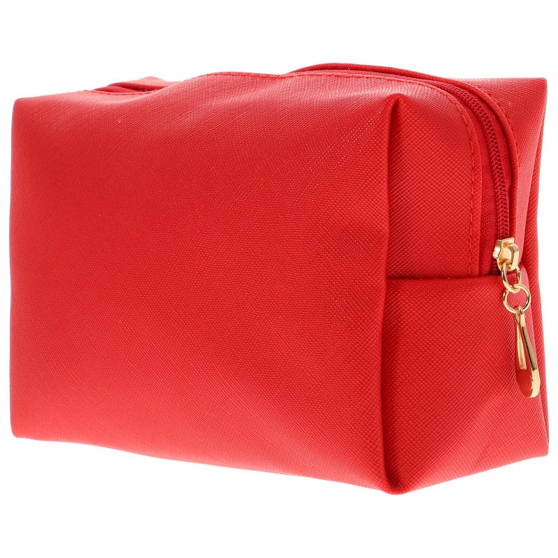 Portable Red PU Leather Lipstick Storage Bag Mini Travel Makeup Pouch Cosmetics Organizer - Image 2