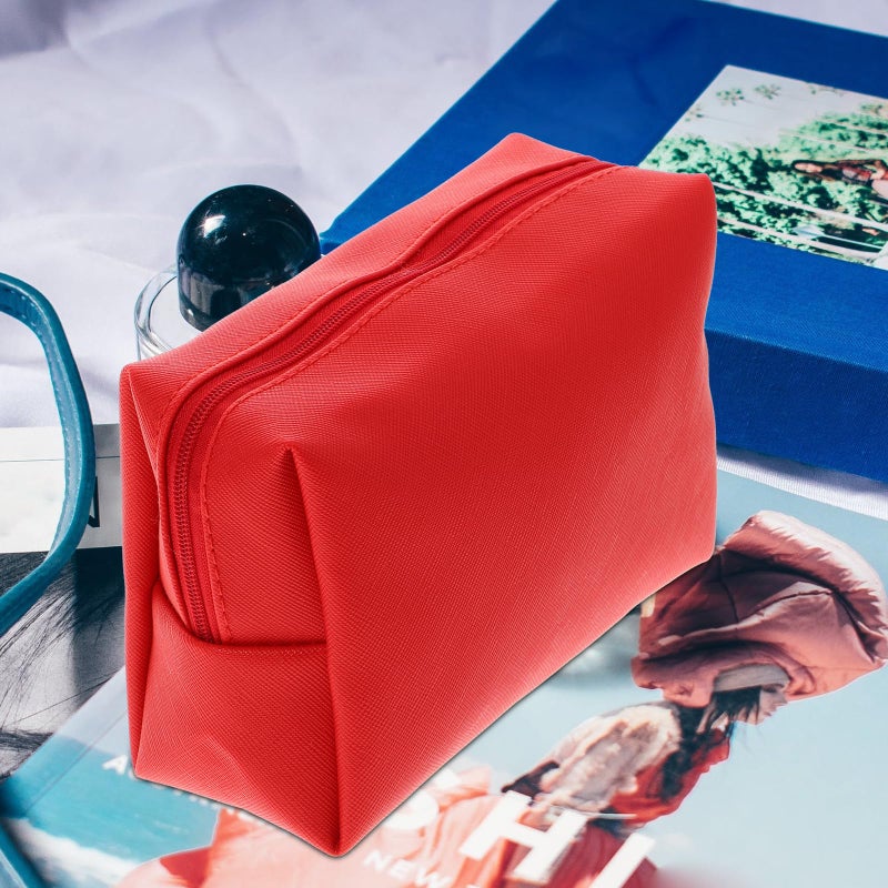 Portable Red PU Leather Lipstick Storage Bag Mini Travel Makeup Pouch Cosmetics Organizer - Image 5