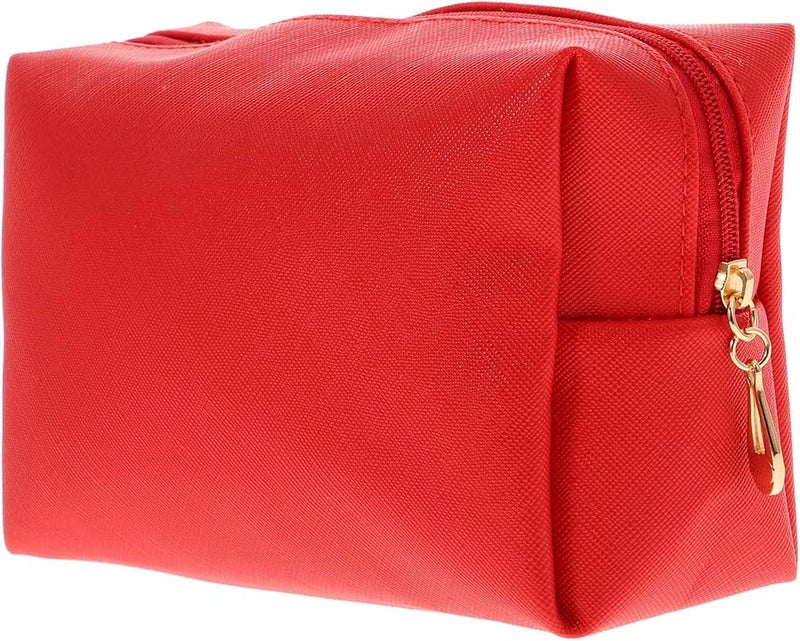 Portable Red PU Leather Lipstick Storage Bag Mini Travel Makeup Pouch Cosmetics Organizer - Image 1