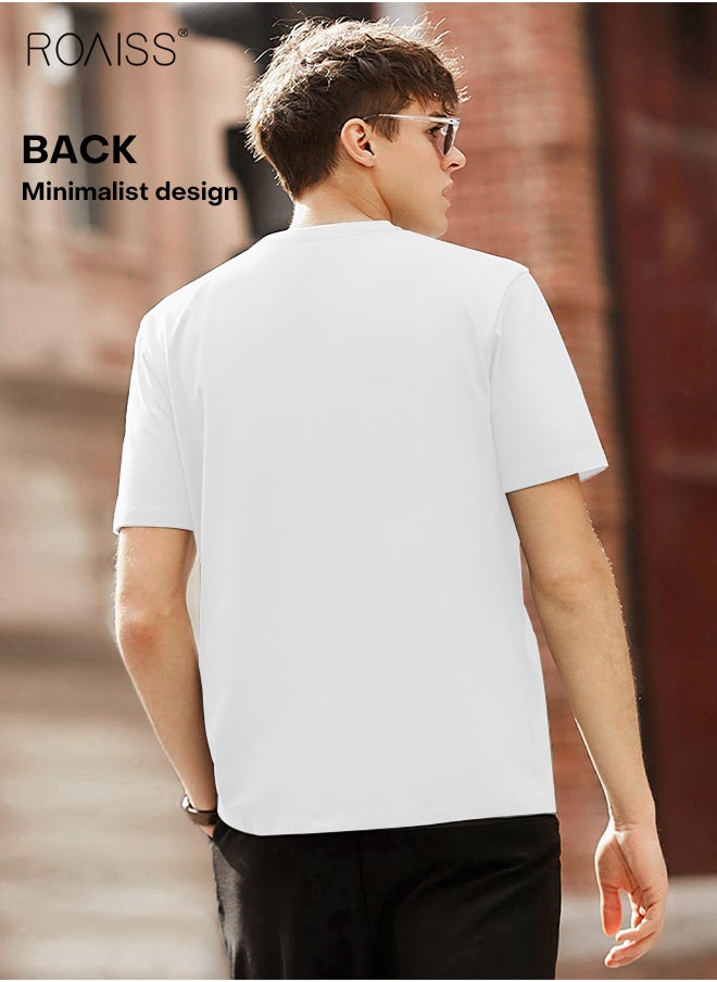 roaiss - Man's T-shirt Regular Fit Trendy All-Match Pattern Printing Short Sleeves - Image 1